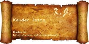 Kender Jetta névjegykártya